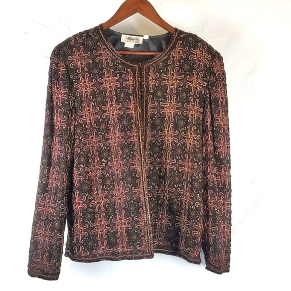 Vintage Gunit Silk Beaded Evening Jacket - Picture 1 of 7